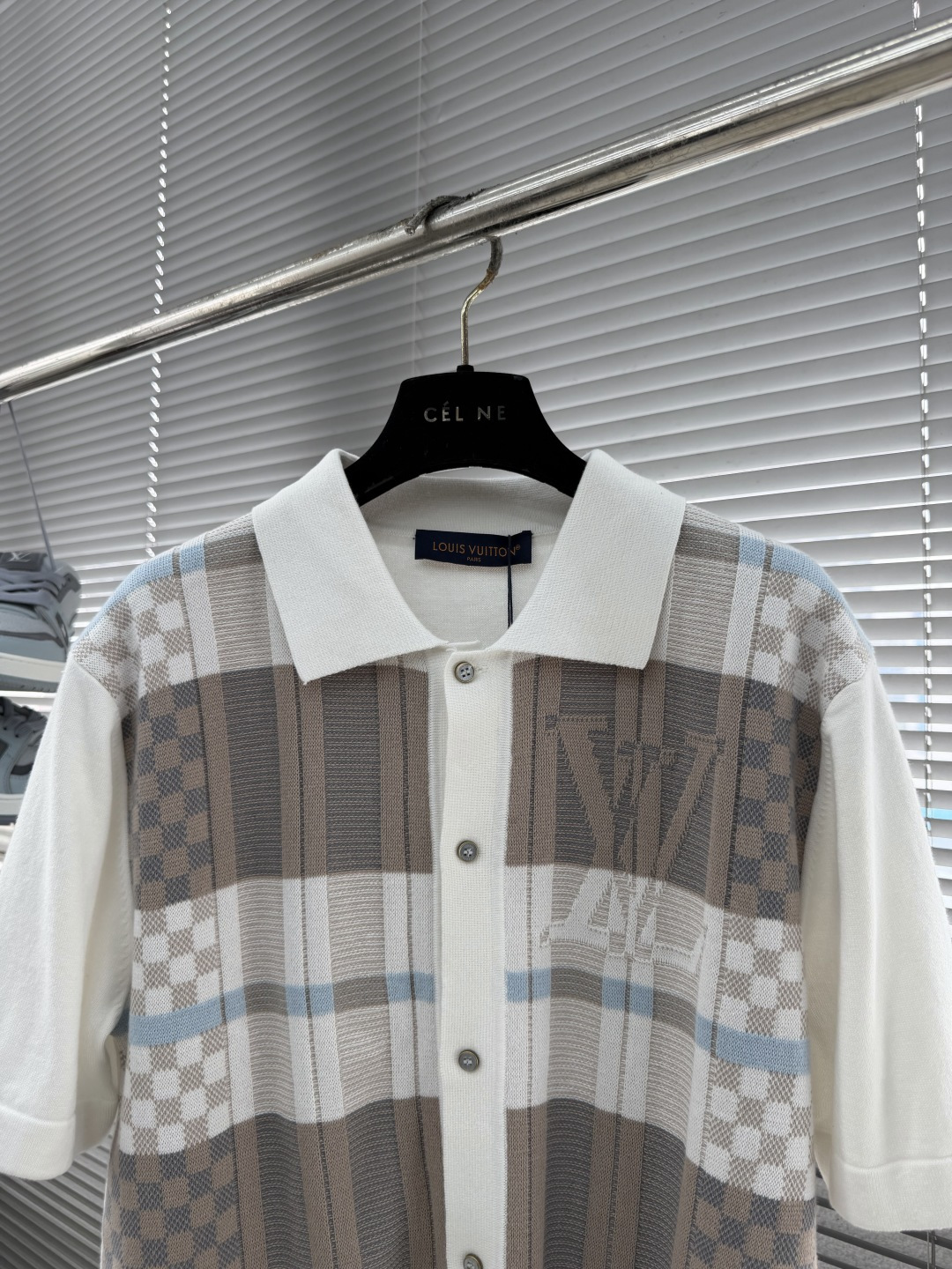 -驴牌 衬衫精纺棉提花POLO领珍珠母贝纽扣新款男女同款码数：S M L XL尺码衣长肩宽胸围袖长 S 