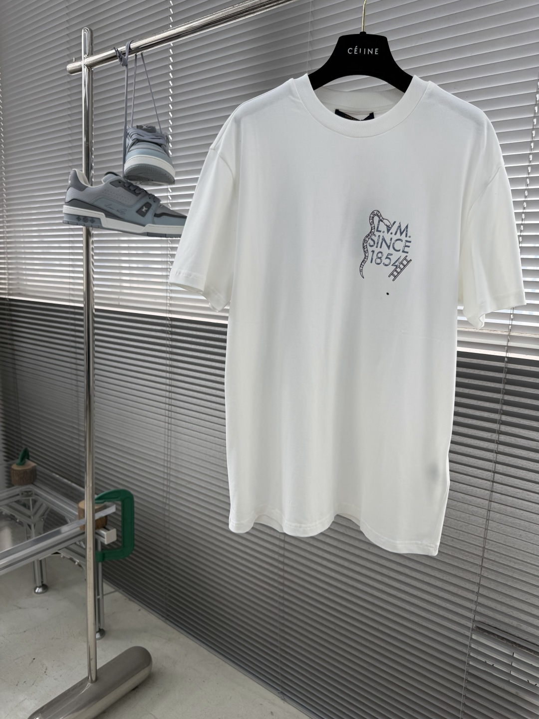 -驴牌 印花细节短袖T恤 奶白色纯棉蛇梯棋图案男女同款码数：S M L XL XXL尺码衣长肩宽胸围袖长