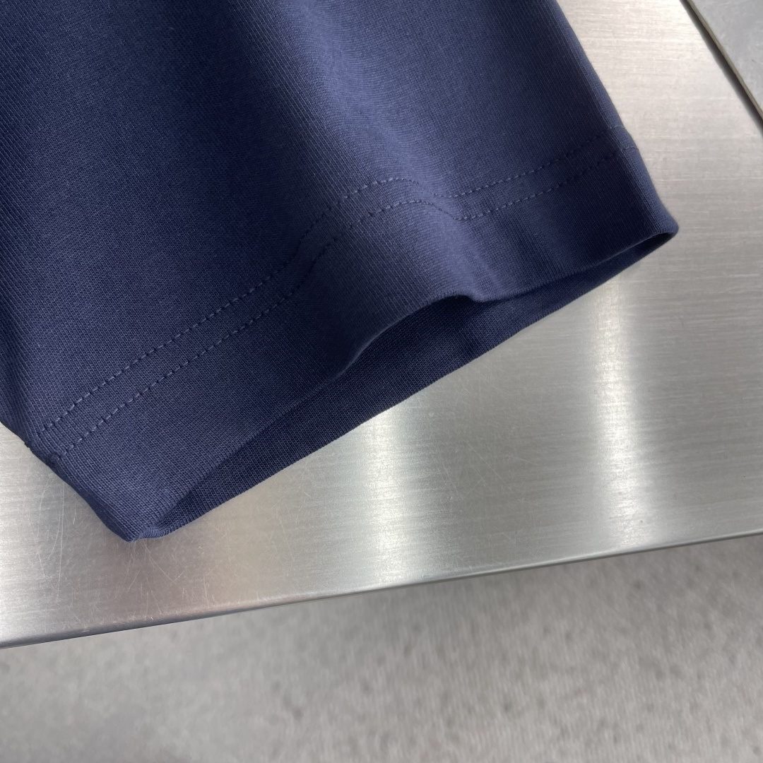 -Herme* 2026春夏新款短袖T恤定制纯棉字母logo植绒码数：S M L XL XXL