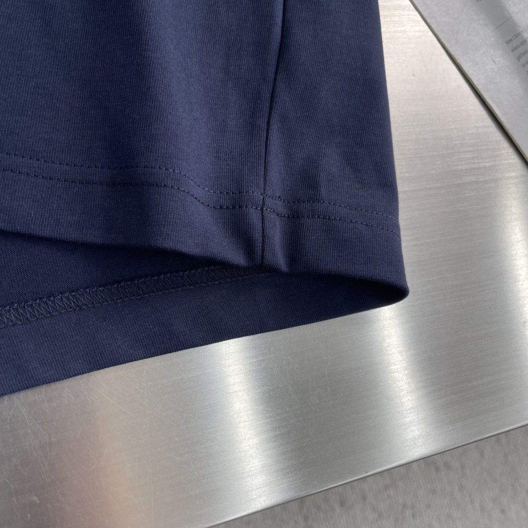 -Herme* 2026春夏新款短袖T恤定制纯棉字母logo植绒码数：S M L XL XXL