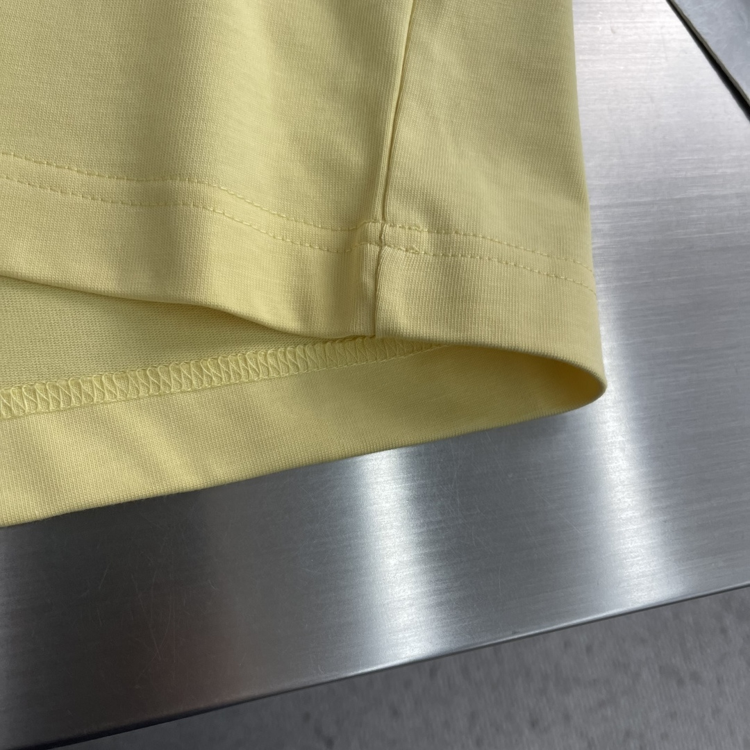 -Herme* 2026春夏新款短袖T恤定制纯棉字母logo植绒码数：S M L XL XXL