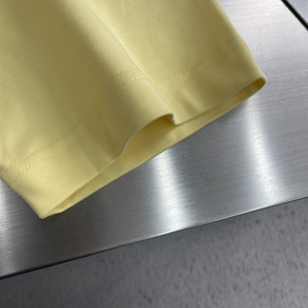 -Herme* 2026春夏新款短袖T恤定制纯棉字母logo植绒码数：S M L XL XXL