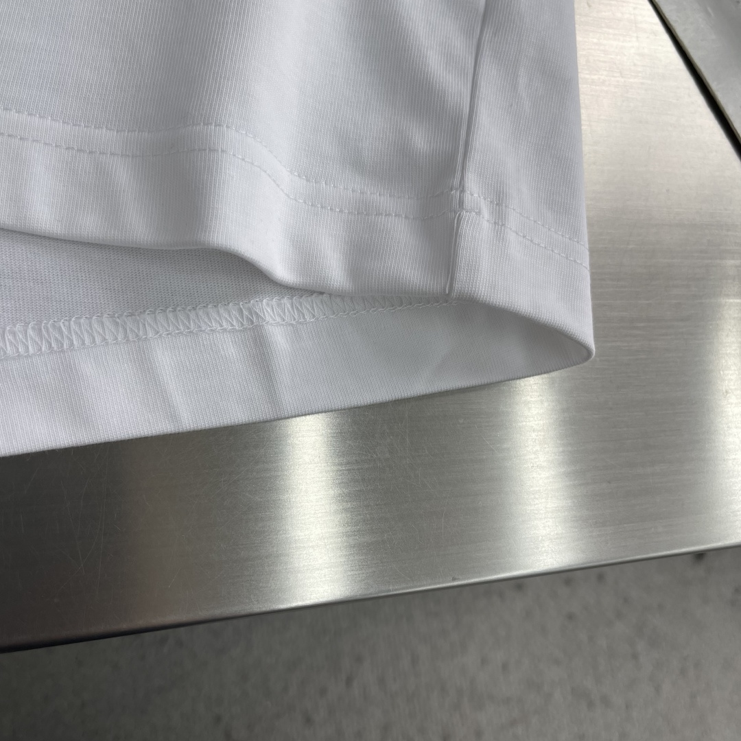 -Herme* 2026春夏新款短袖T恤定制纯棉字母logo植绒码数：S M L XL XXL