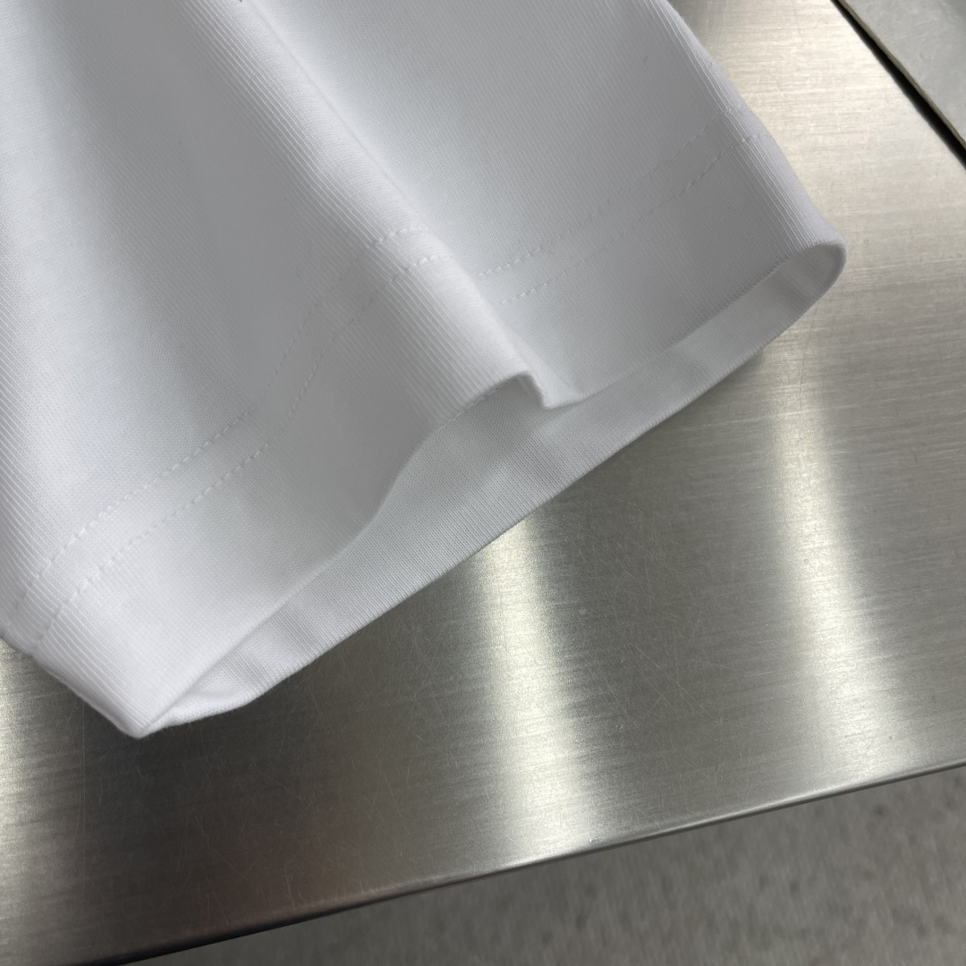 -Herme* 2026春夏新款短袖T恤定制纯棉字母logo植绒码数：S M L XL XXL