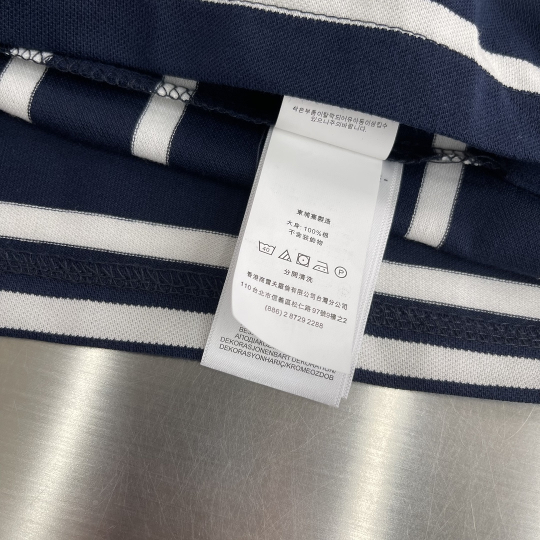 -RaLoro Pianah Lauren拉夫劳伦亨利领开胸短袖T恤衫面料100%珠地棉，胸口进口刺绣L