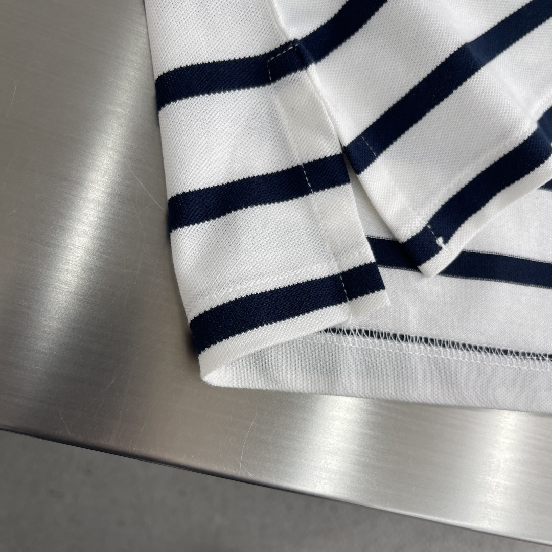 -RaLoro Pianah Lauren拉夫劳伦亨利领开胸短袖T恤衫面料100%珠地棉，胸口进口刺绣L