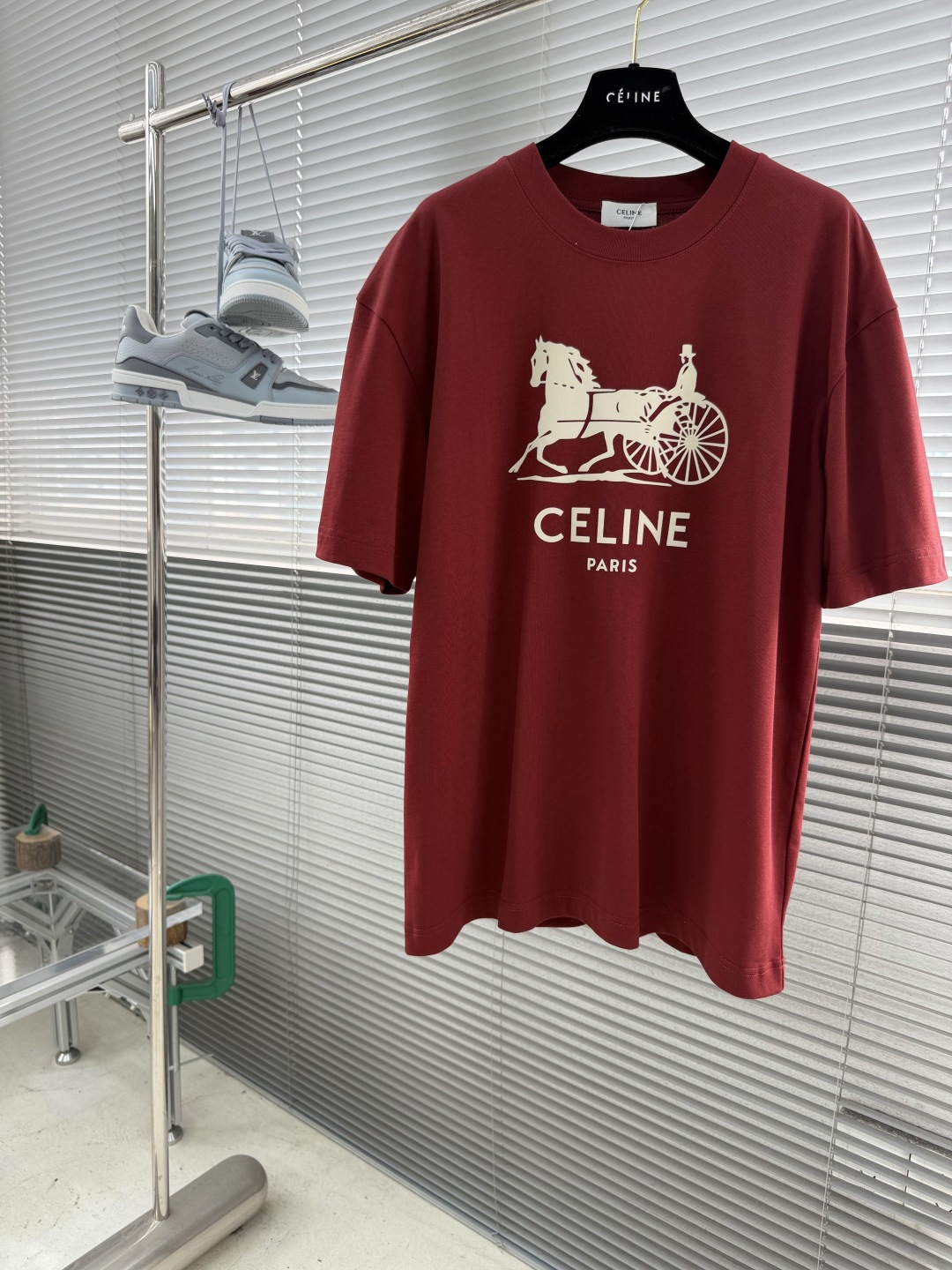 -Celin 2026春夏新款短袖T恤重磅纯棉字母logo 植绒码数：S M L XL XXL