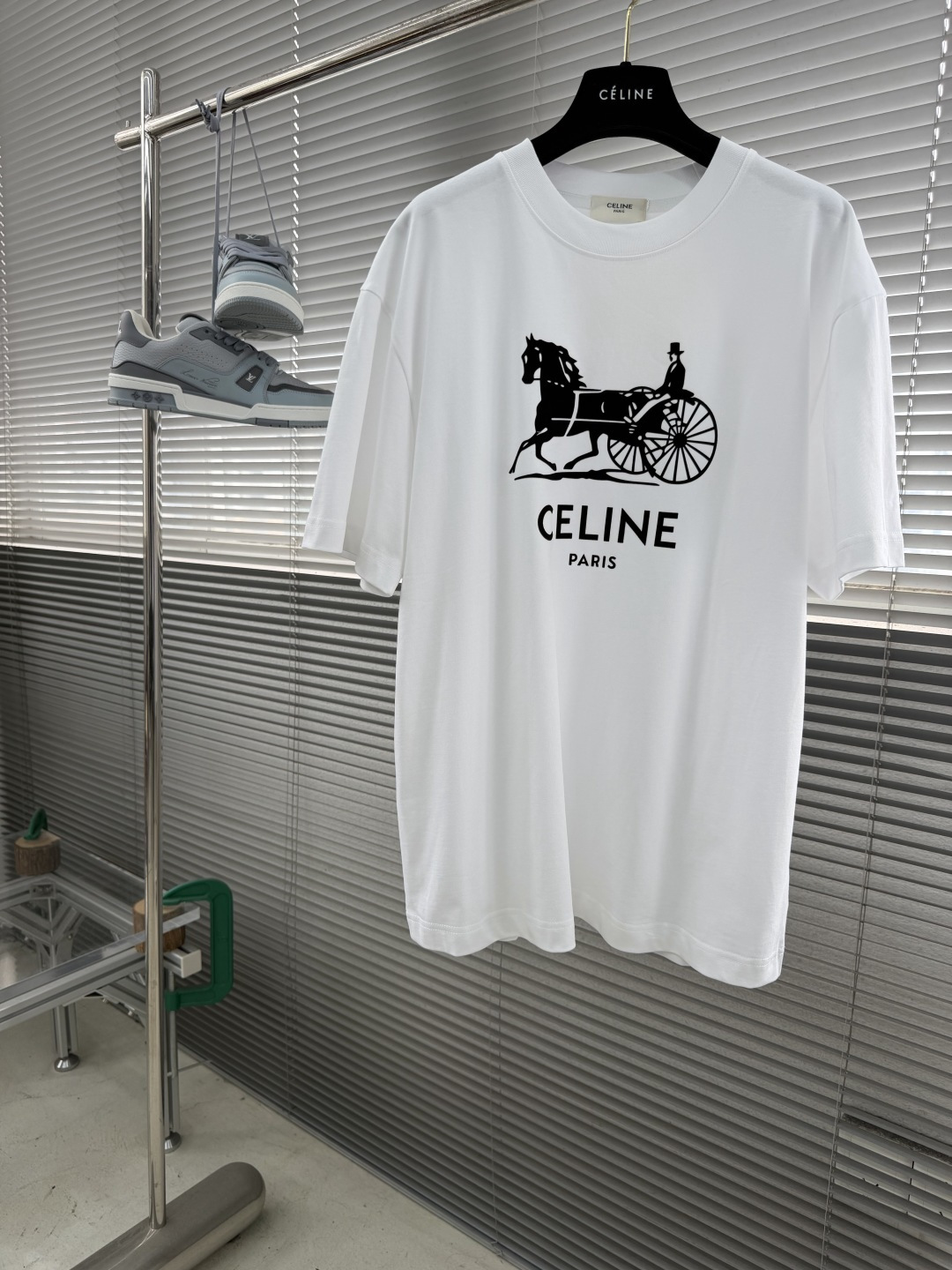 -Celin 2026春夏新款短袖T恤重磅纯棉字母logo 植绒码数：S M L XL XXL