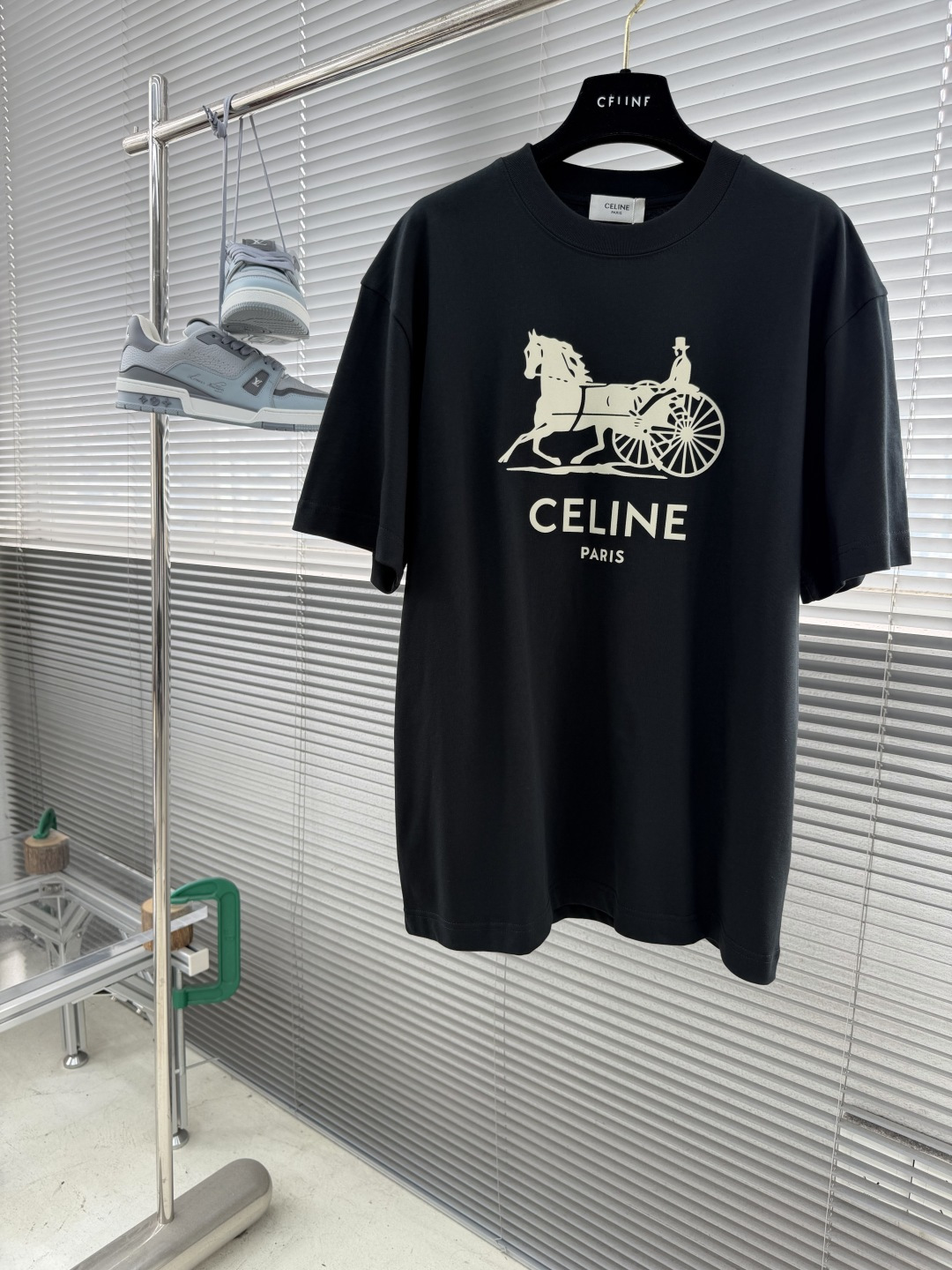 -Celin 2026春夏新款短袖T恤重磅纯棉字母logo 植绒码数：S M L XL XXL