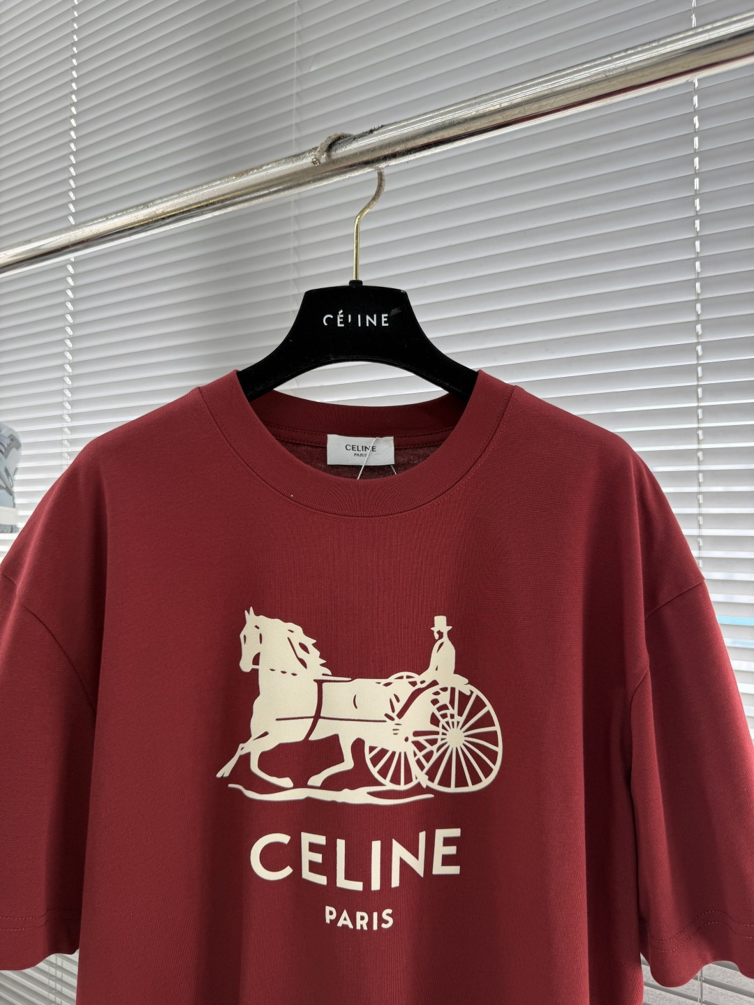 -Celin 2026春夏新款短袖T恤重磅纯棉字母logo 植绒码数：S M L XL XXL