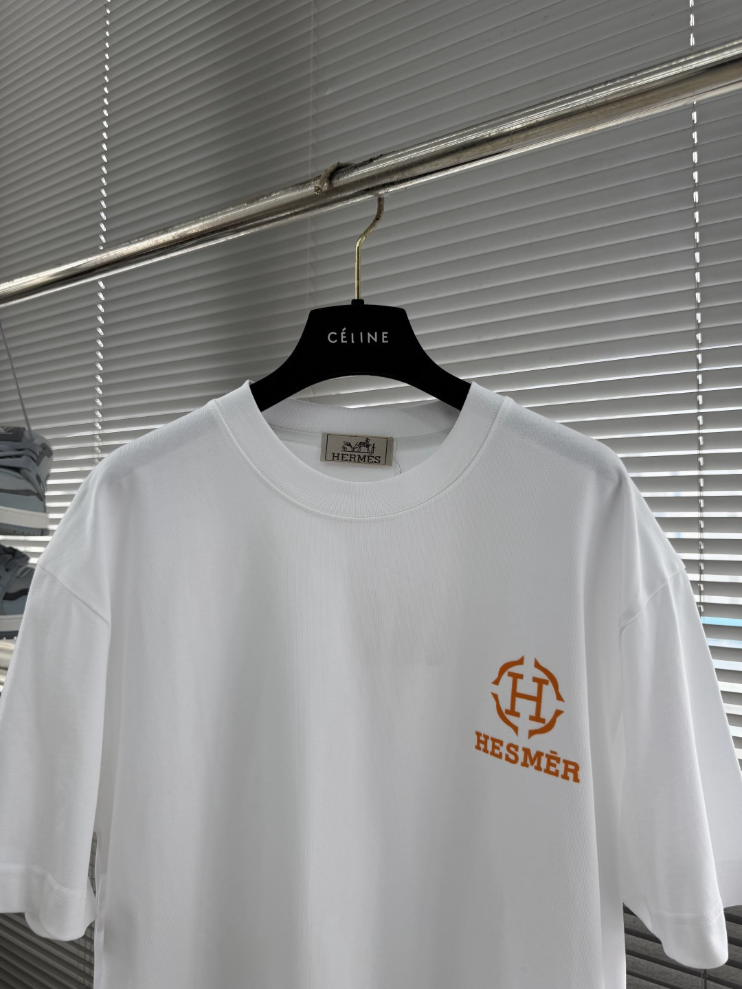 -Herme* 2026春夏新款短袖T恤定制纯棉字母logo植绒码数：S M L XL XXL