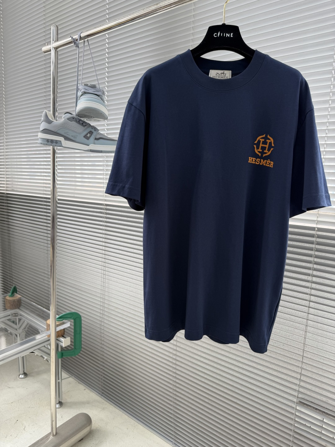 -Herme* 2026春夏新款短袖T恤定制纯棉字母logo植绒码数：S M L XL XXL