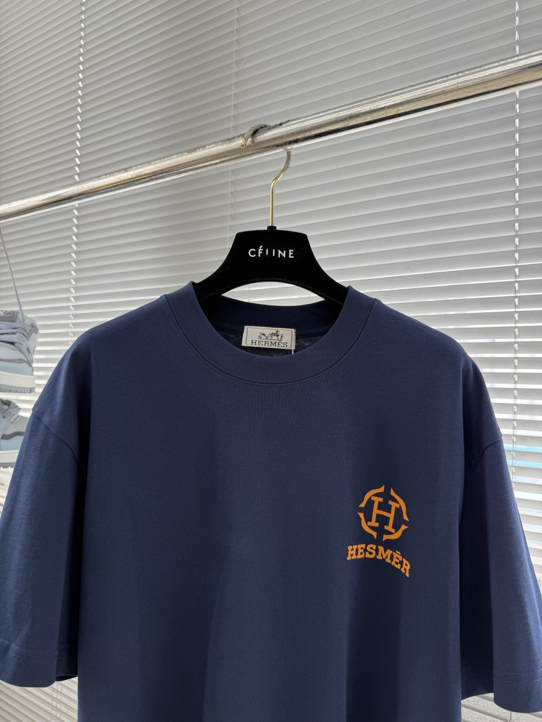 -Herme* 2026春夏新款短袖T恤定制纯棉字母logo植绒码数：S M L XL XXL