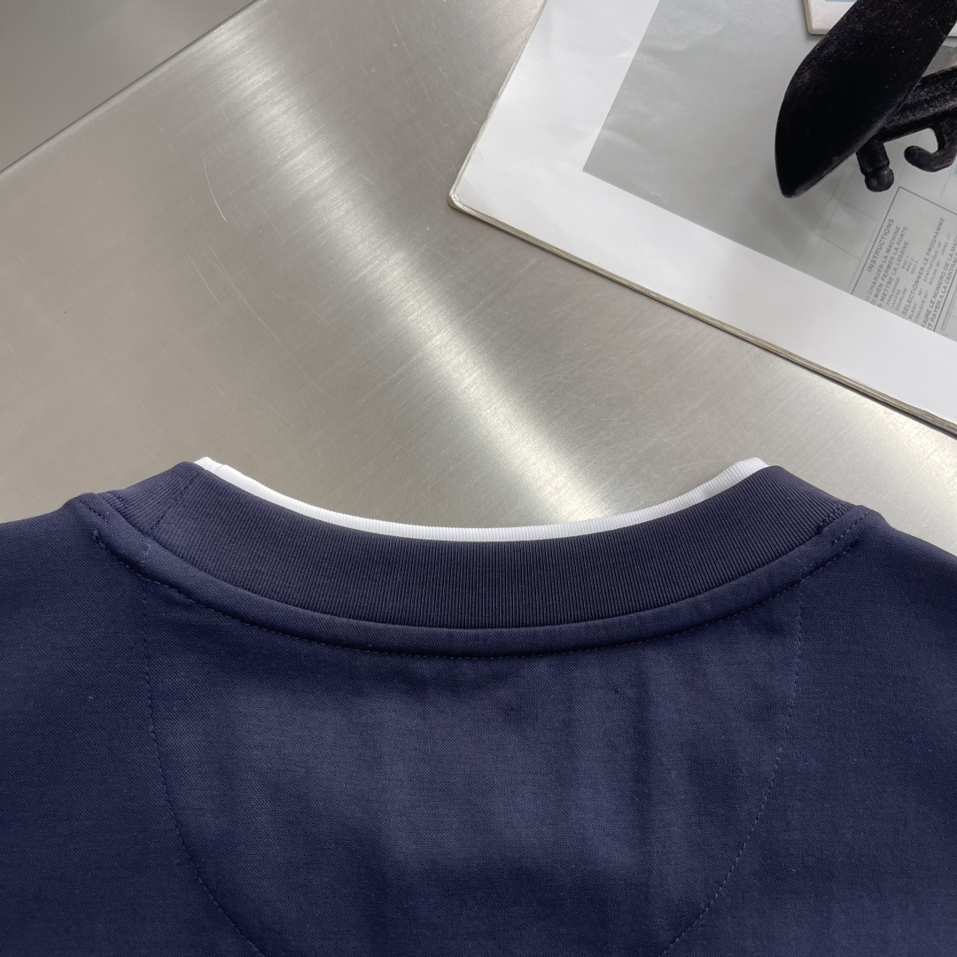 -Brunello Cucinelli BC 假两件圆领短袖T恤 2026SS早春新款短袖 男士日常出门