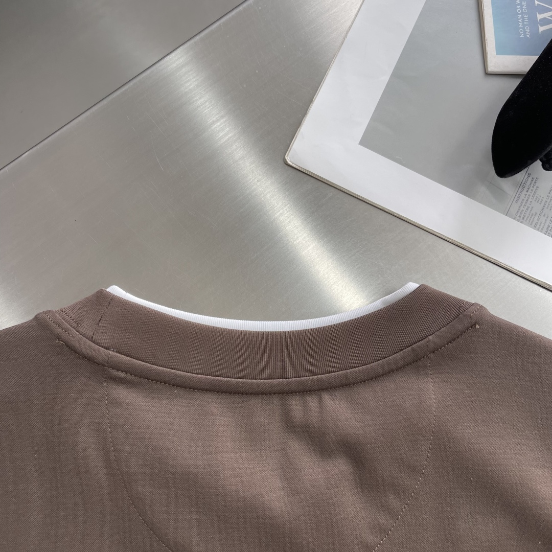 -Brunello Cucinelli BC 假两件圆领短袖T恤 2026SS早春新款短袖 男士日常出门