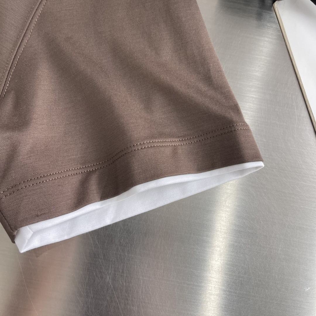 -Brunello Cucinelli BC 假两件圆领短袖T恤 2026SS早春新款短袖 男士日常出门