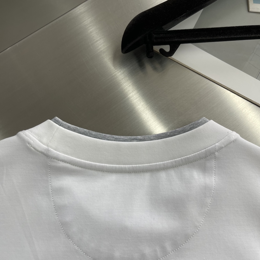 -Brunello Cucinelli BC 假两件圆领短袖T恤 2026SS早春新款短袖 男士日常出门