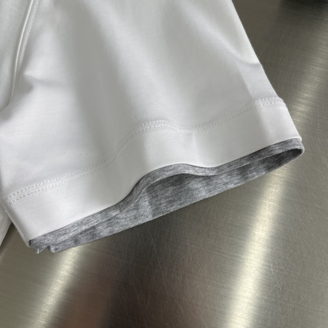 -Brunello Cucinelli BC 假两件圆领短袖T恤 2026SS早春新款短袖 男士日常出门