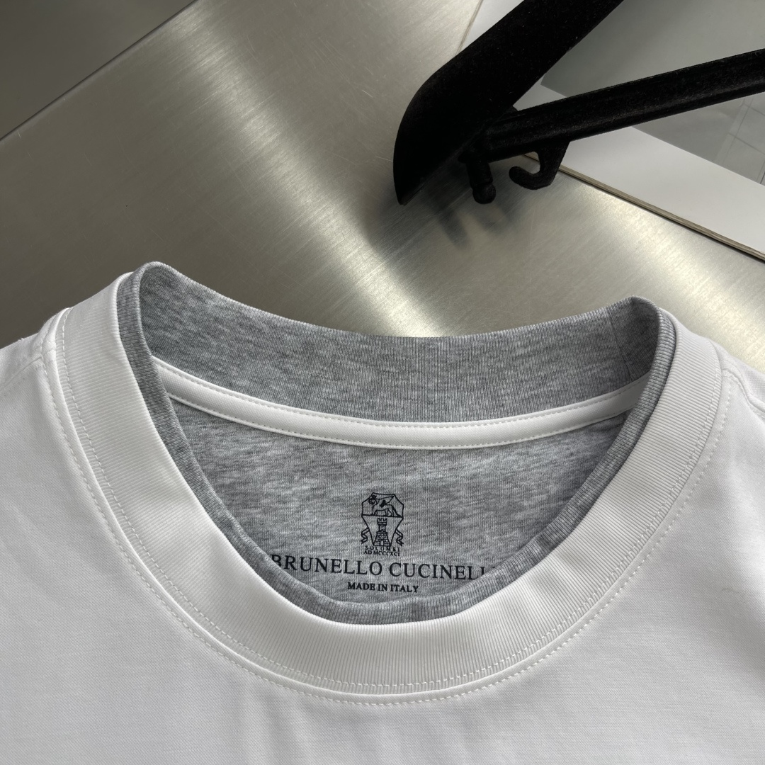 -Brunello Cucinelli BC 假两件圆领短袖T恤 2026SS早春新款短袖 男士日常出门