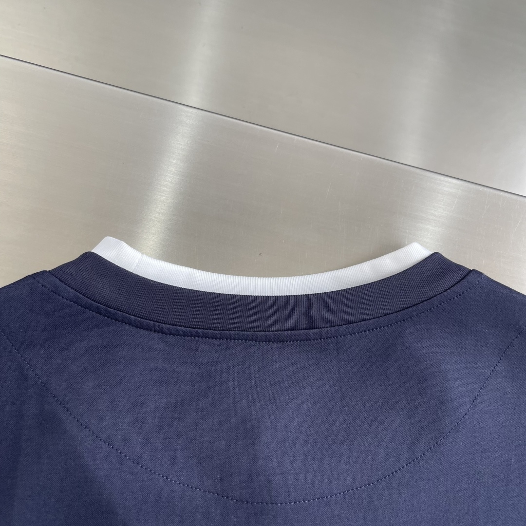 -Brunello Cucinelli BC 假两件圆领短袖T恤 2026SS早春新款短袖 男士日常出门