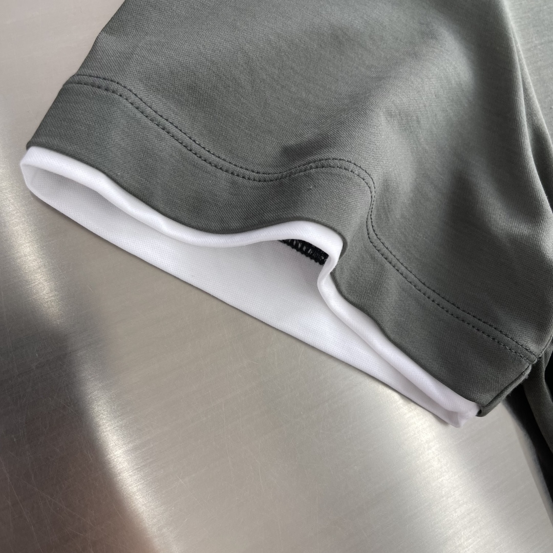 -Brunello Cucinelli BC 假两件圆领短袖T恤 2026SS早春新款短袖 男士日常出门