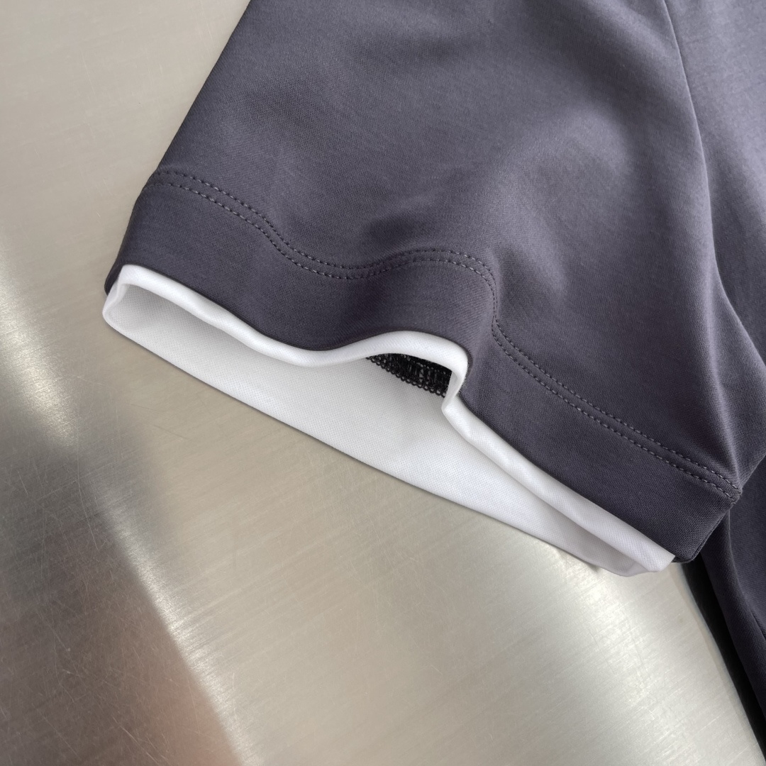 -Brunello Cucinelli BC 假两件圆领短袖T恤 2026SS早春新款短袖 男士日常出门