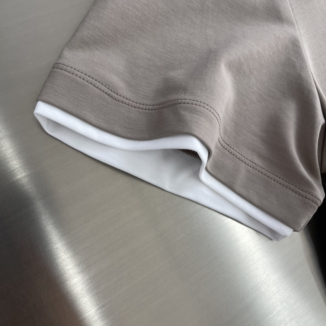 -Brunello Cucinelli BC 假两件圆领短袖T恤 2026SS早春新款短袖 男士日常出门