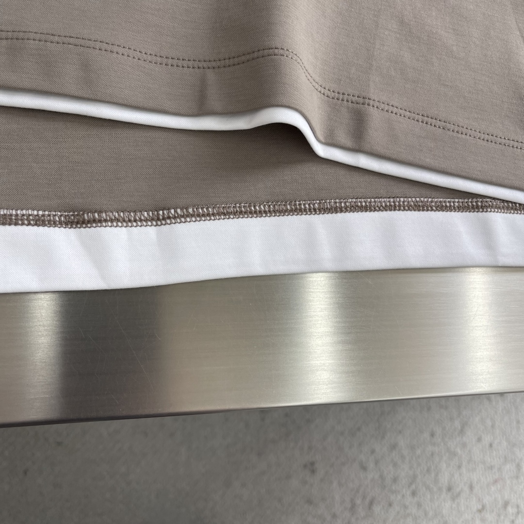 -Brunello Cucinelli BC 假两件圆领短袖T恤 2026SS早春新款短袖 男士日常出门