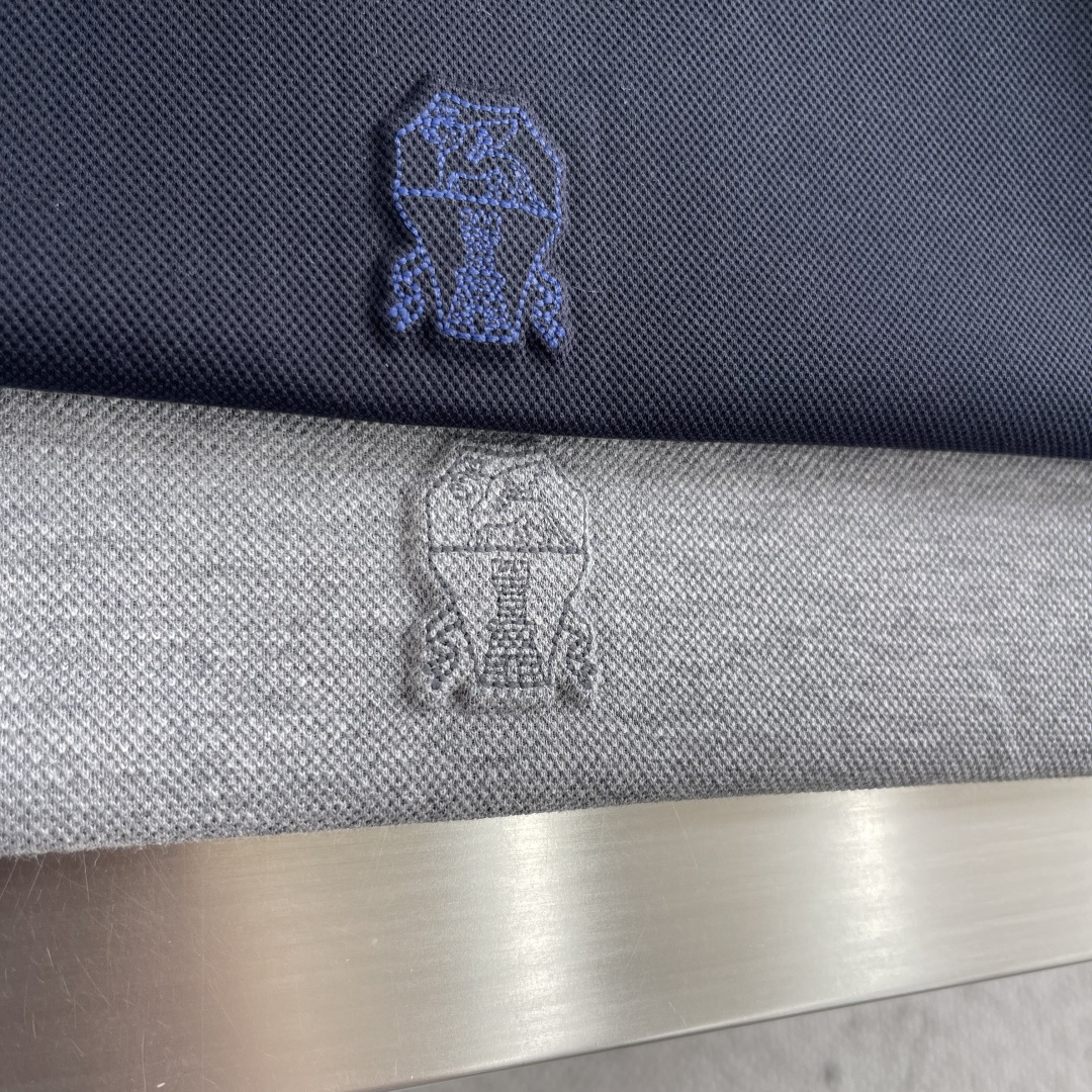 -Brunello Cucinelli BC 刺绣短袖T恤 定制密织平纹有机棉 紧密细腻 舒适贴肤 标志