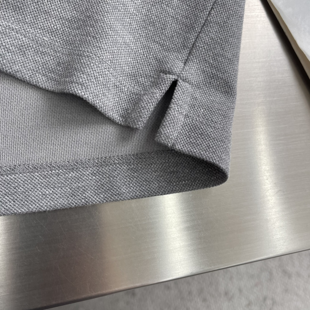 -Brunello Cucinelli BC 刺绣短袖T恤 定制密织平纹有机棉 紧密细腻 舒适贴肤 标志