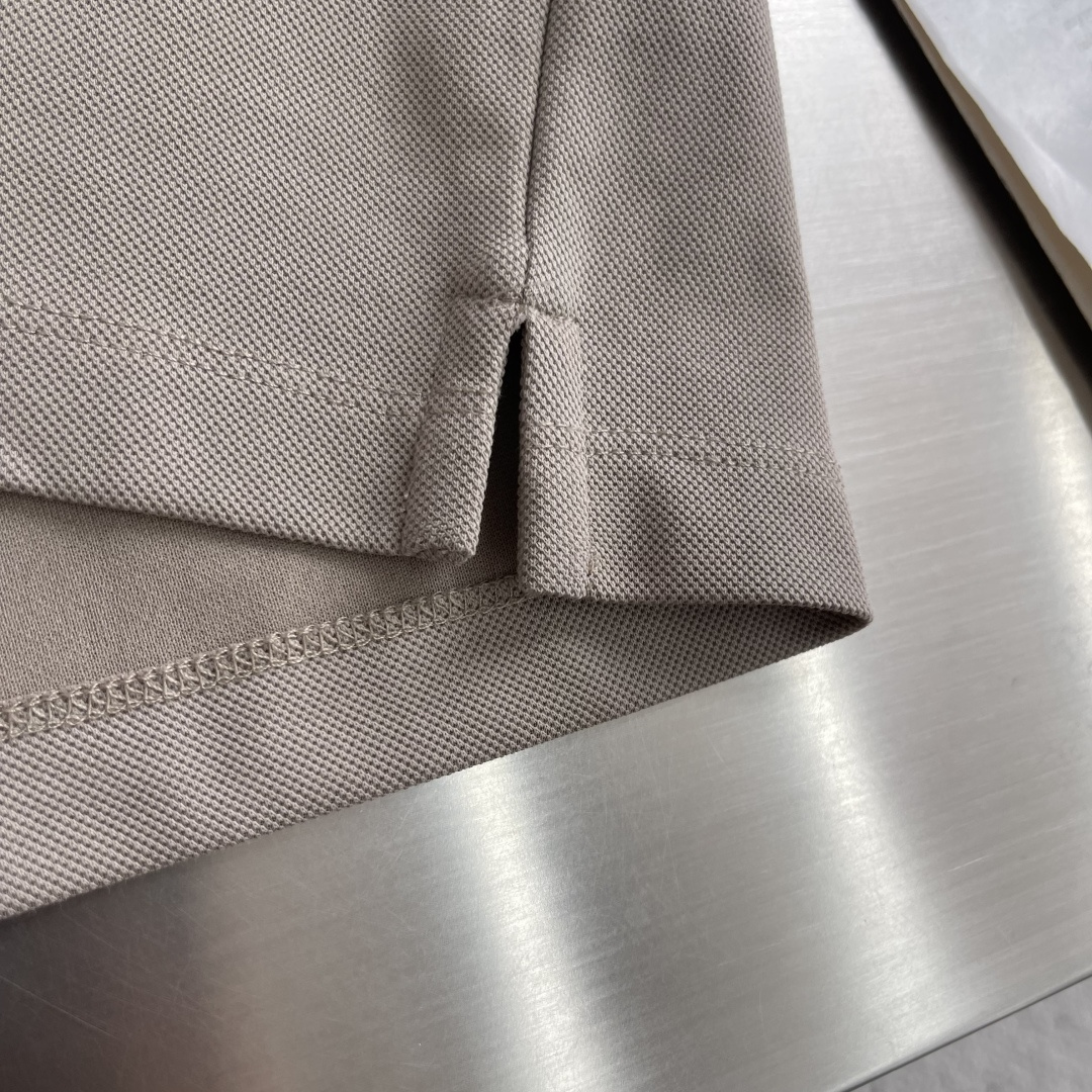 -Brunello Cucinelli BC 刺绣短袖T恤 定制密织平纹有机棉 紧密细腻 舒适贴肤 标志