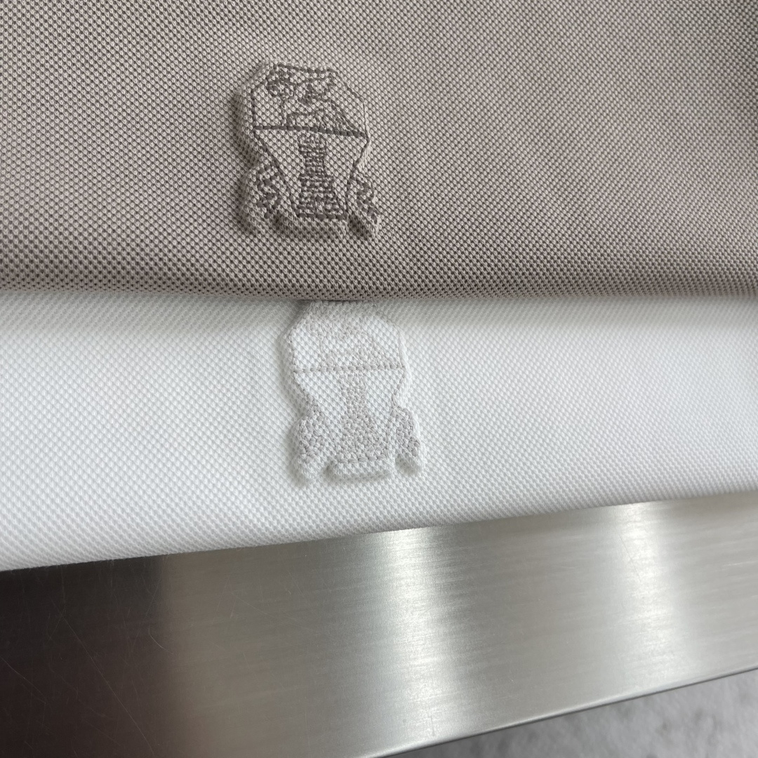 -Brunello Cucinelli BC 刺绣短袖T恤 定制密织平纹有机棉 紧密细腻 舒适贴肤 标志