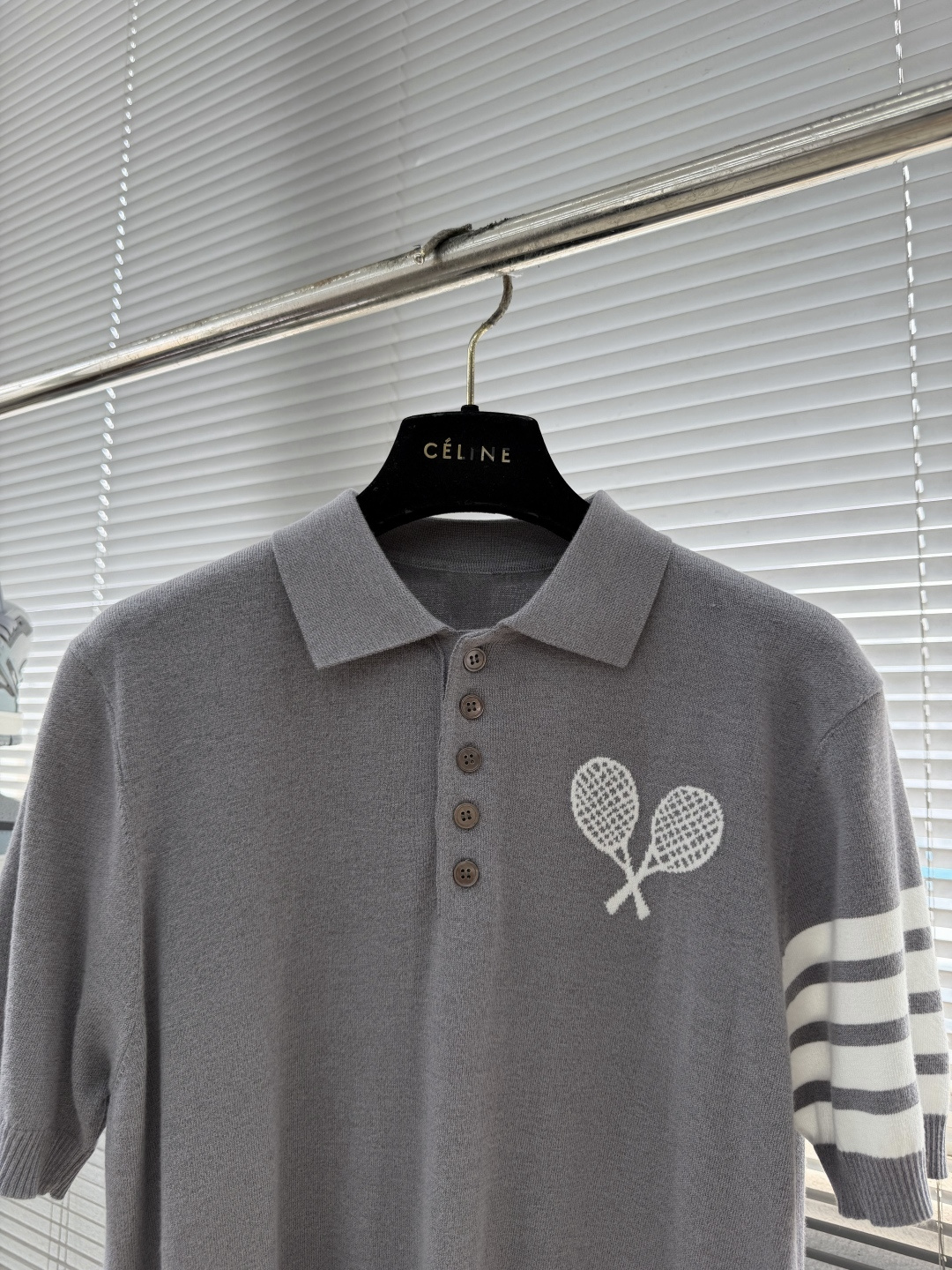 -TB 26SS网球拍针织Polo16针60支棉沙线精仿 把美式学院风焊在身上的针织短袖谁能拒绝一件自带