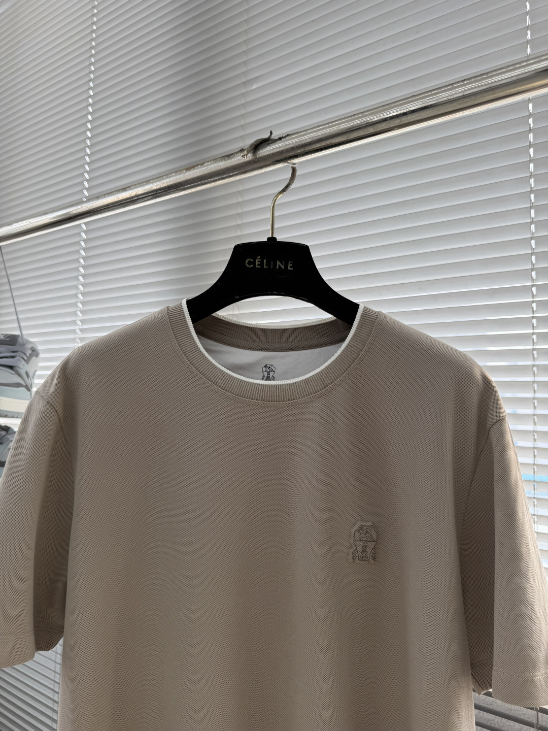 -Brunello Cucinelli BC 刺绣短袖T恤 定制密织平纹有机棉 紧密细腻 舒适贴肤 标志