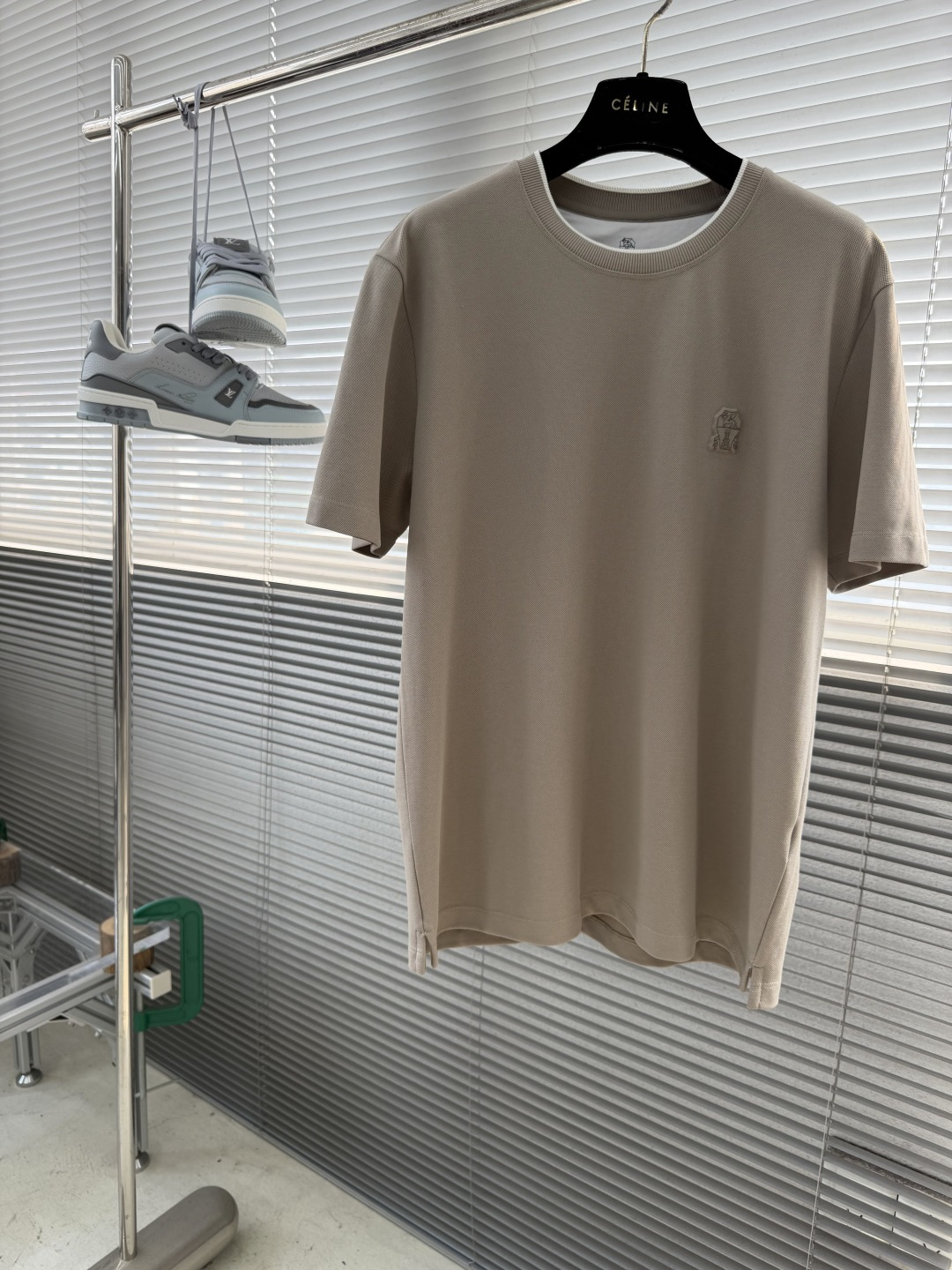 -Brunello Cucinelli BC 刺绣短袖T恤 定制密织平纹有机棉 紧密细腻 舒适贴肤 标志