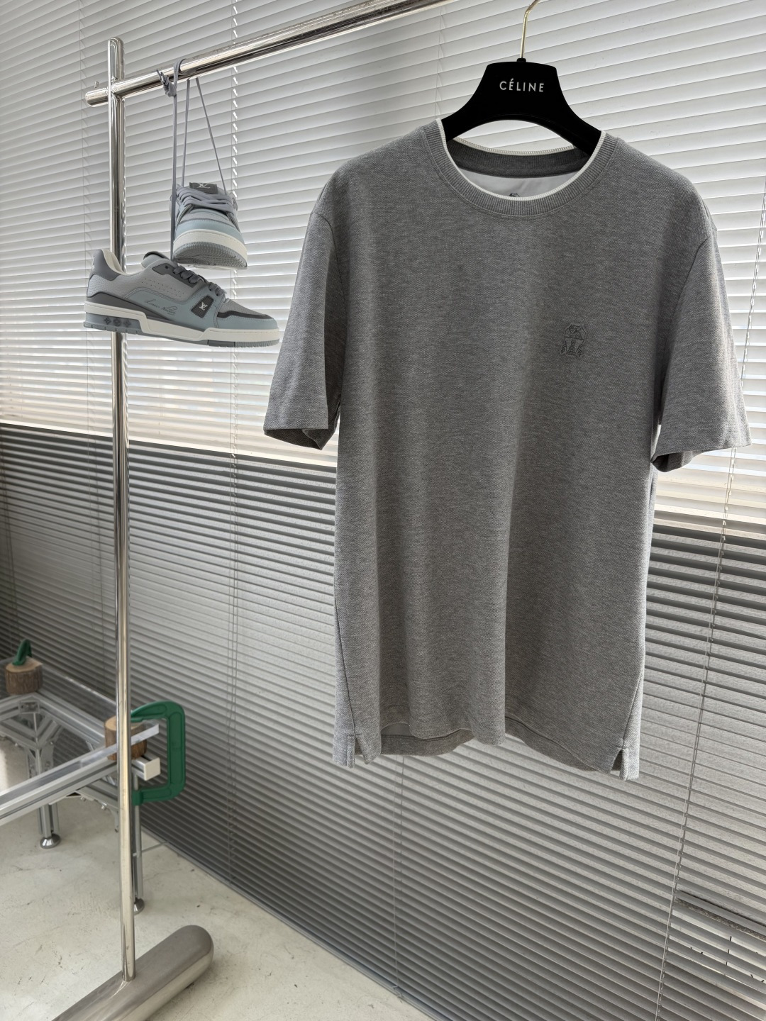 -Brunello Cucinelli BC 刺绣短袖T恤 定制密织平纹有机棉 紧密细腻 舒适贴肤 标志