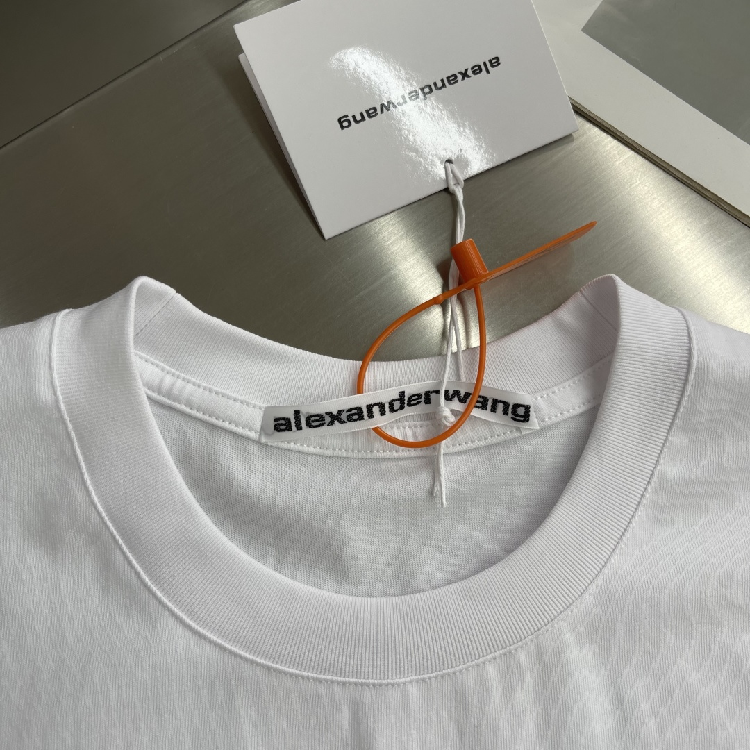 -Alexander Wang 徽标刺绣坎肩背心定制高支长绒棉 细腻柔软 舒适亲肤 以纯净无杂的本白为底