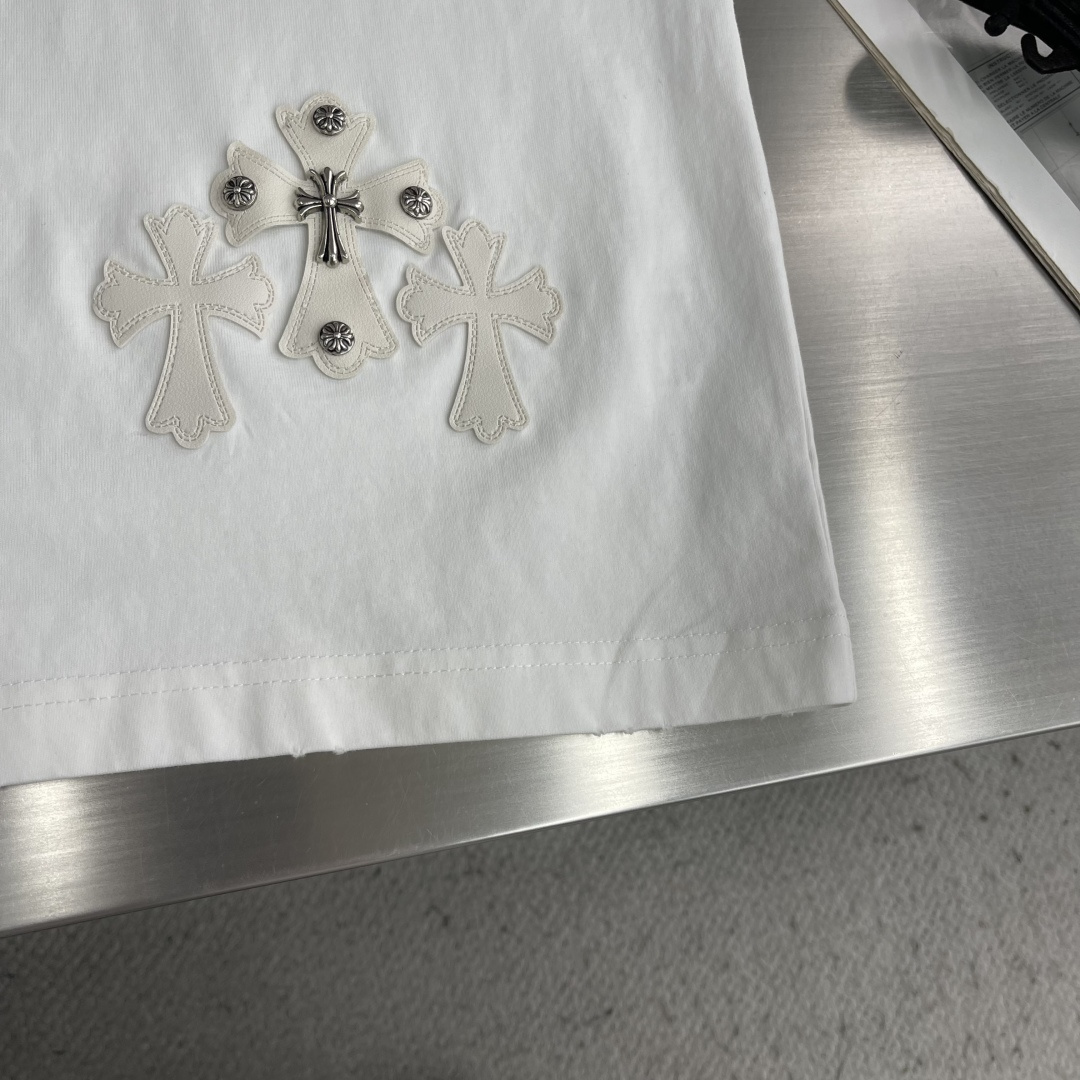 CH 克罗心 十字贴布元素短T棉感舒适度强皮质金属logo重工低调的时尚吖男女同款尺码：S-XL