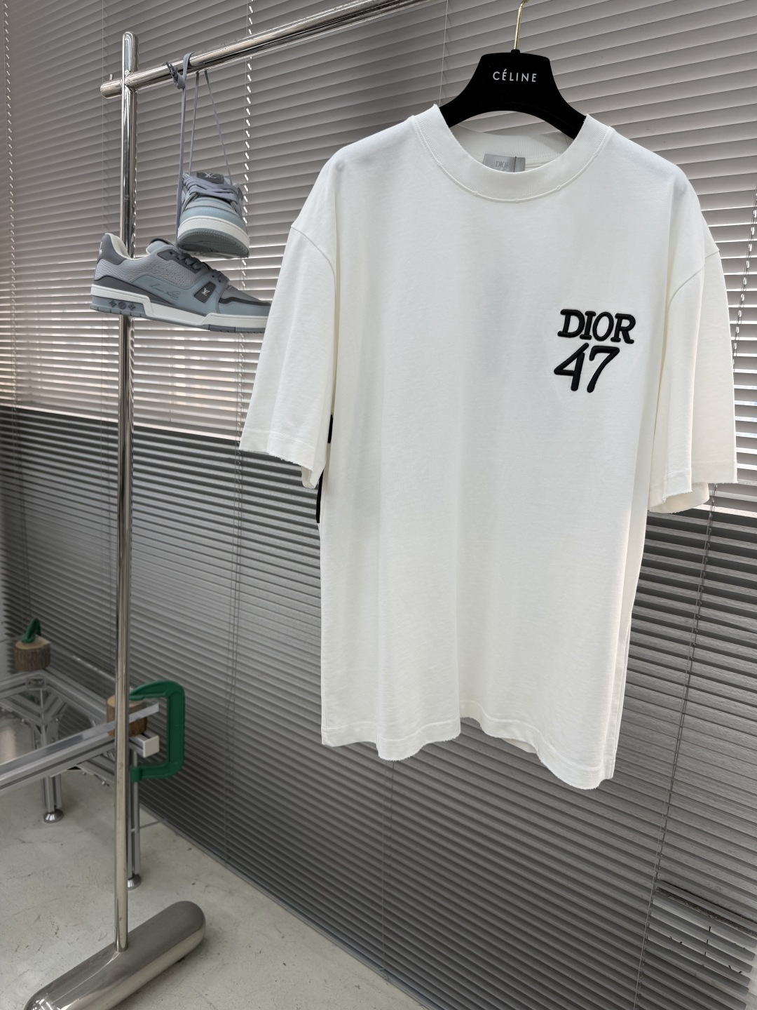 -Dio    47字母后背条纹短袖T恤百分百棉 采用280g 高端进口纯棉双纱面料  添加手感与固定衣