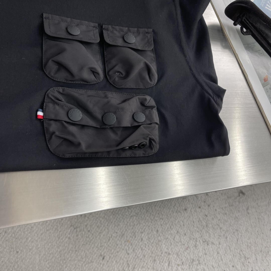 -mon 280克圆领短袖T恤经典胸口多功能性口袋设计，LOGO品牌章仔设计标识官方同步 高版本 高品质