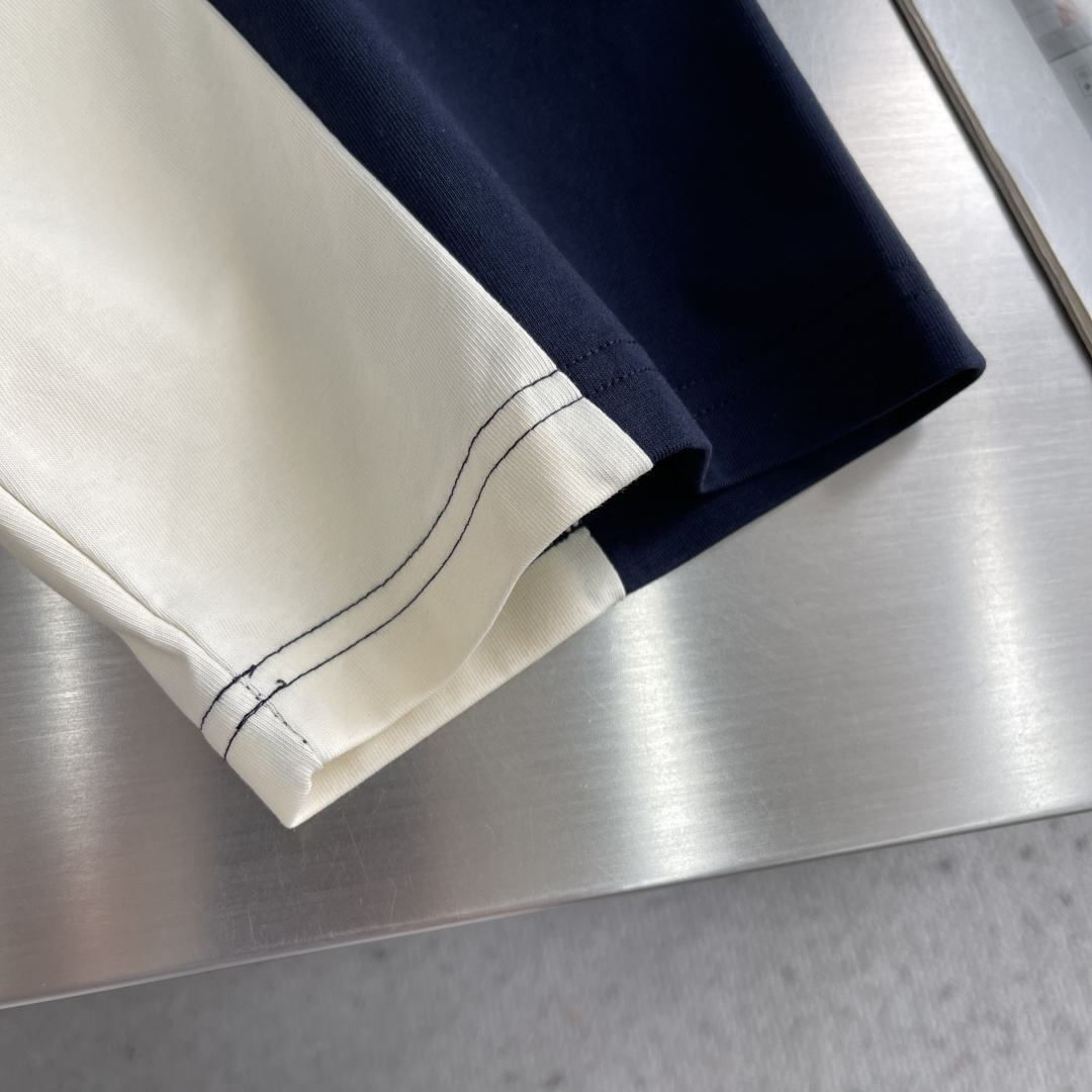 -🐦 鸟家 明线拼接刺绣短袖T恤 采用270克全棉40支双股爽滑透气排汗面料，原版订染布料，全身按四针六