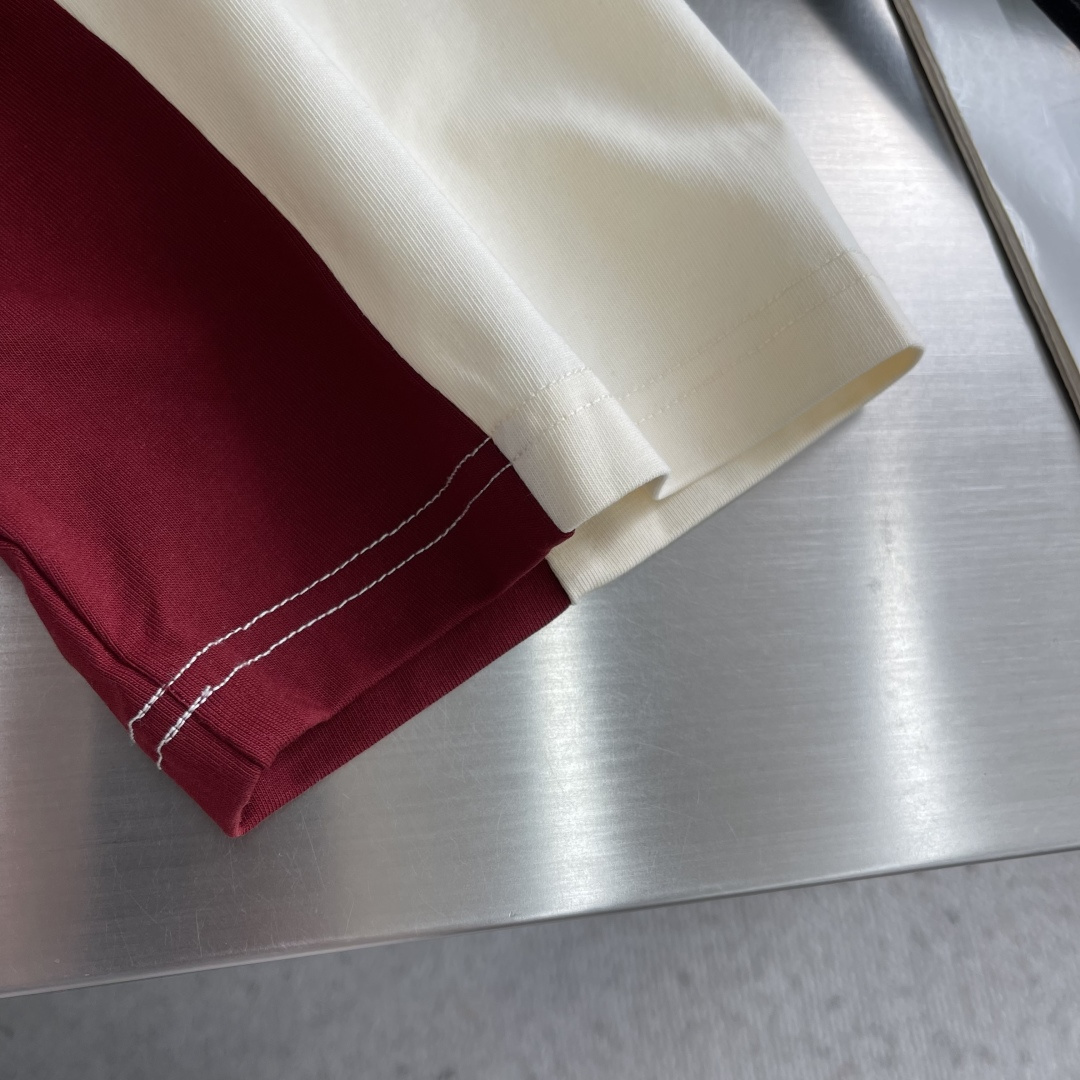 -🐦 鸟家 明线拼接刺绣短袖T恤 采用270克全棉40支双股爽滑透气排汗面料，原版订染布料，全身按四针六