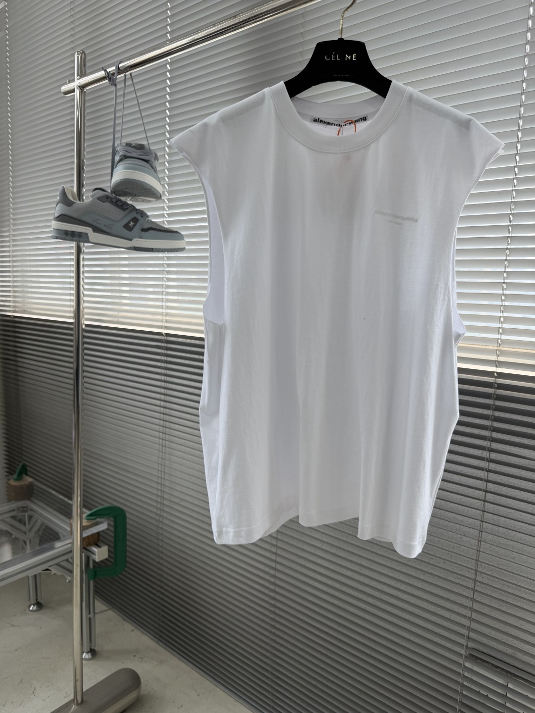 -Alexander Wang 徽标刺绣坎肩背心定制高支长绒棉 细腻柔软 舒适亲肤 以纯净无杂的本白为底