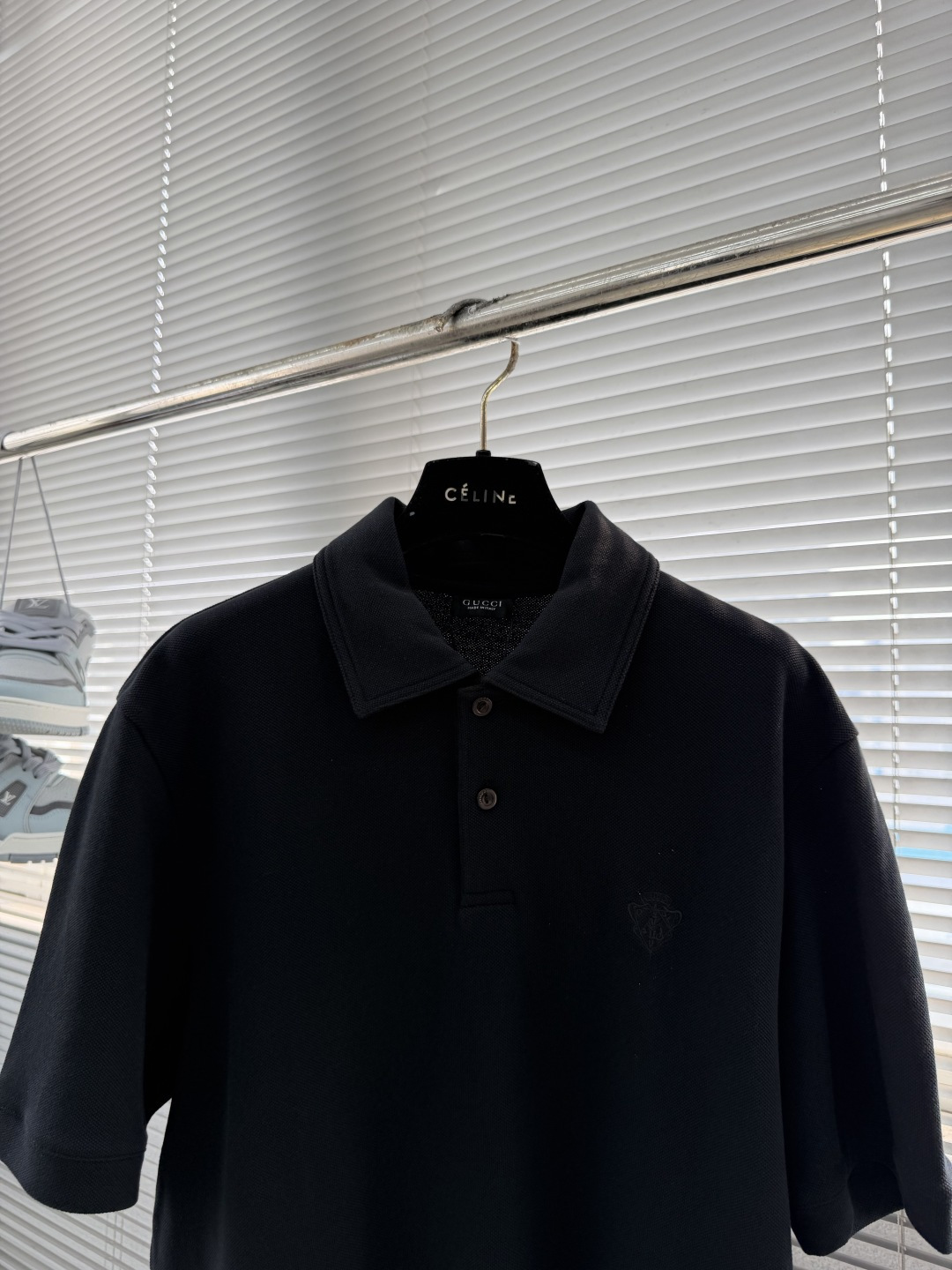 -GUCC 饰刺绣珠地棉翻领T恤。这款单品灵感源自La Famiglia的