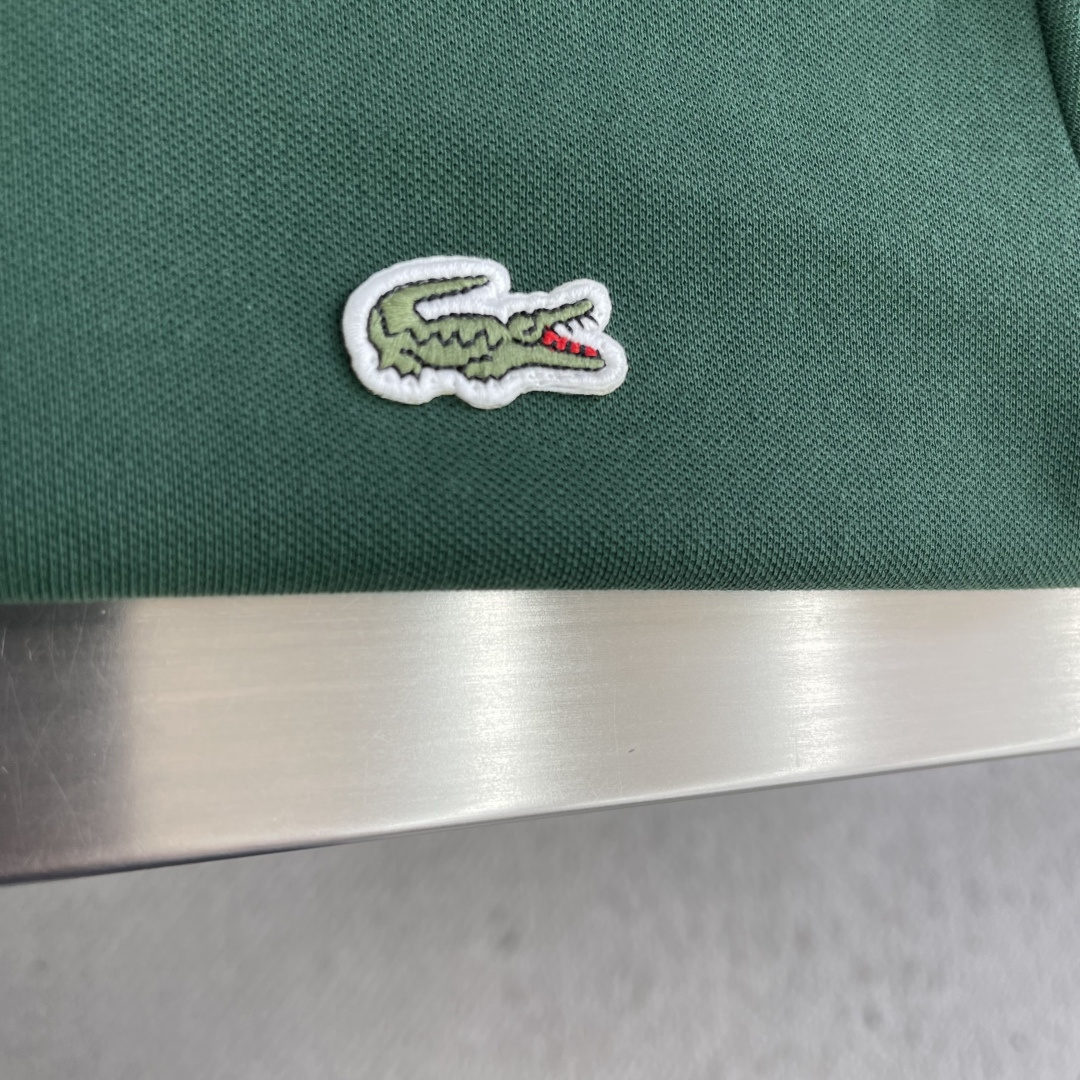 -Lacoste     鳄鱼徽标Polo衫定制琉光蜂萃棉 细腻柔软 舒适透气 纯粹本白为底 以极简质感