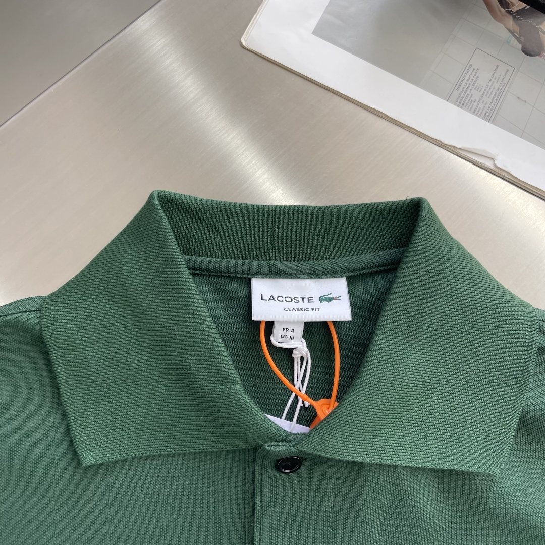 -Lacoste     鳄鱼徽标Polo衫定制琉光蜂萃棉 细腻柔软 舒适透气 纯粹本白为底 以极简质感
