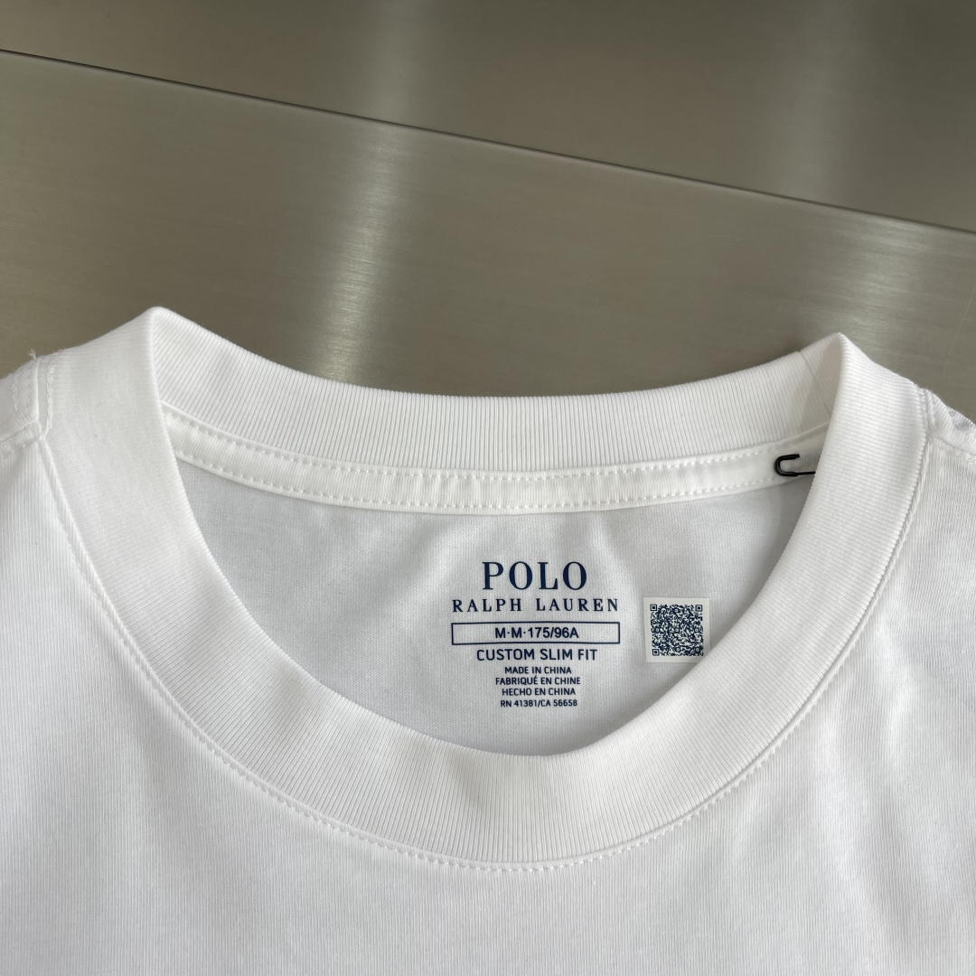 -RaLoro Pianah Lauren 26ss新款 纯色Logo刺绣直筒圆领短袖 T恤 男女同款码