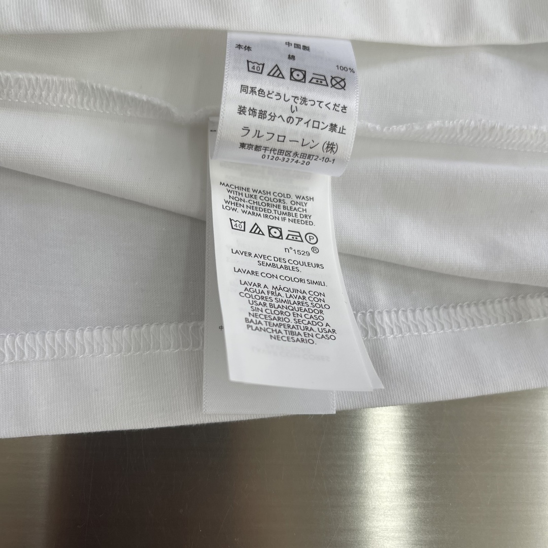 -RaLoro Pianah Lauren 26ss新款 纯色Logo刺绣直筒圆领短袖 T恤 男女同款码