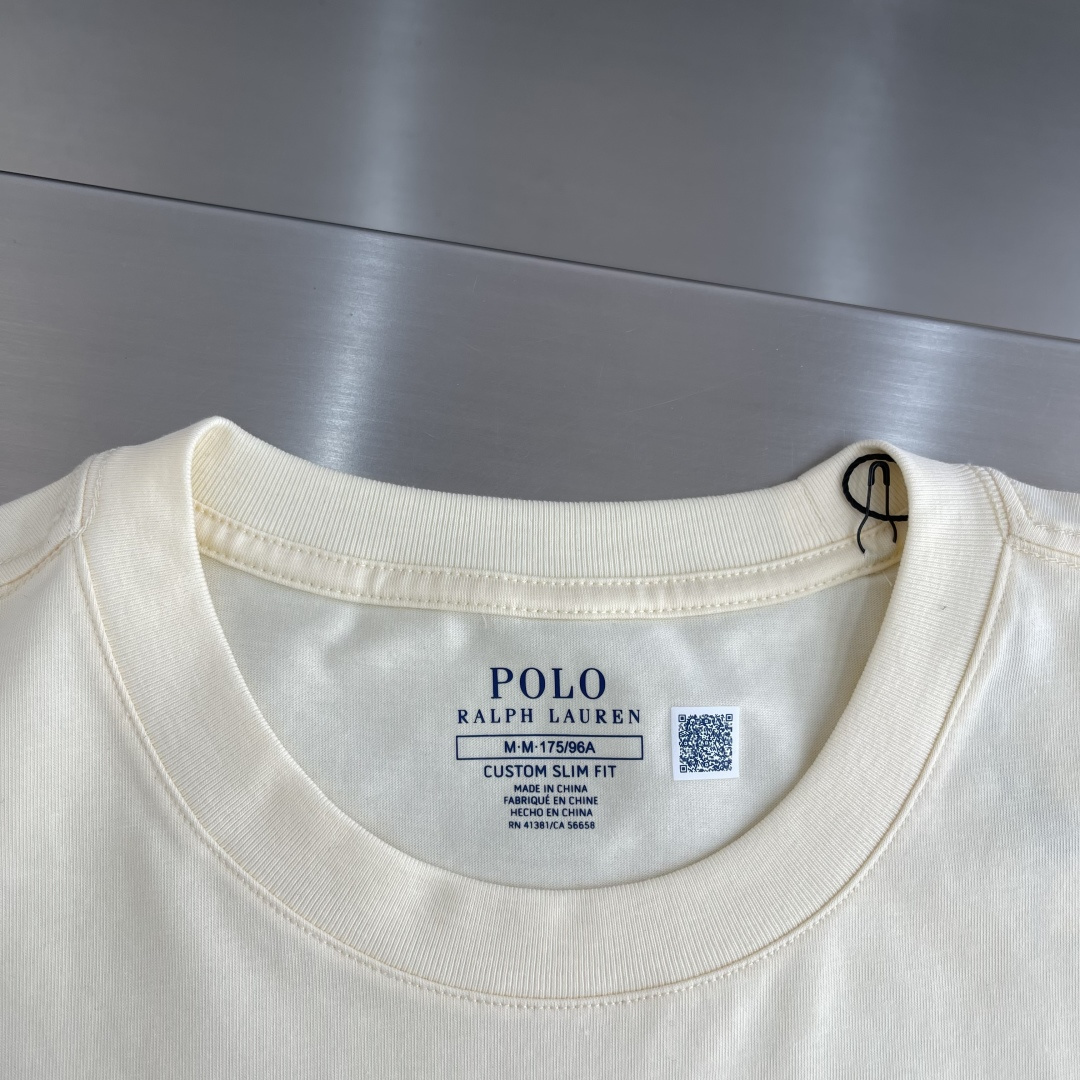 -RaLoro Pianah Lauren 26ss新款 纯色Logo刺绣直筒圆领短袖 T恤 男女同款码