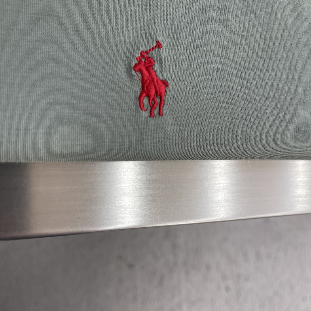 -RaLoro Pianah Lauren 26ss新款 纯色Logo刺绣直筒圆领短袖 T恤 男女同款码